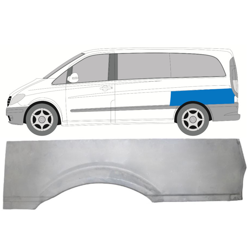 Задня aрка ліва верхня Mercedes Vito W639 03-14 (Polcar) довга база