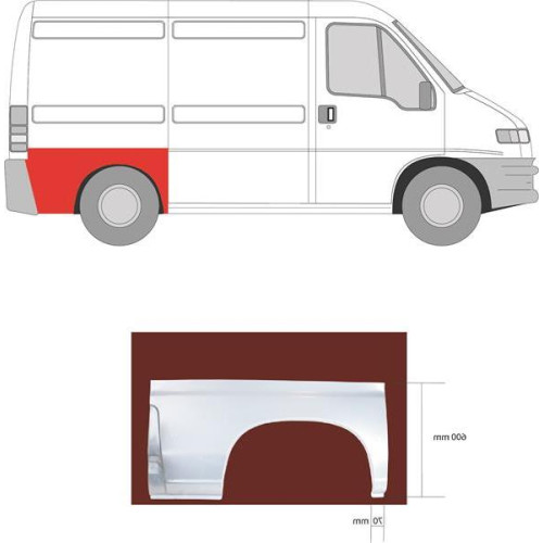 Задня aрка права Citroen Jumper, Fiat Ducato, Peugeot Boxer 1994-2006 коротка база