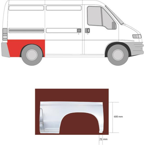 Задня aрка права Citroen Jumper, Fiat Ducato, Peugeot Boxer 1994-2006 коротка база (KH)