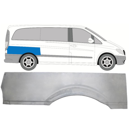 Задня aрка права верхня Mercedes Vito W639 2003-2014 (Polcar) довга база