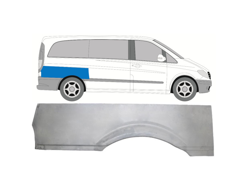 Задня aрка права верхня Mercedes Vito W639 03-14 (Polcar) довга база