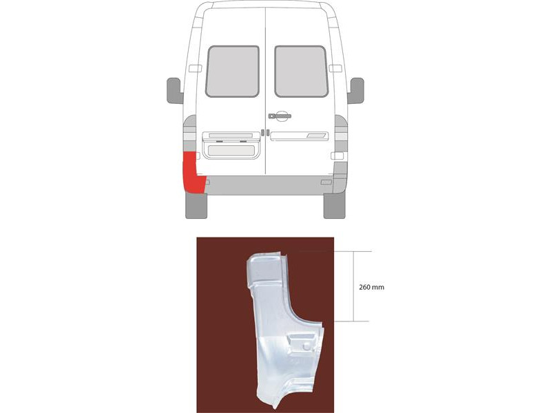 Стійка задня ліва нижня Mercedes Sprinter W901-W903 1995-2006 Polcar