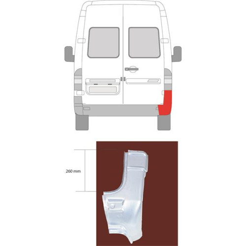Задня стійка нижня права Mercedes Sprinter W901-W903 1995-2006 Klokkerholm