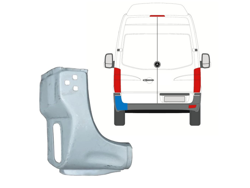 Задня стійка нижня ліва Mercedes Sprinter W906 06-18 (Klokkerholm)
