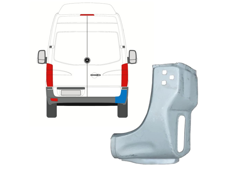 Задня стійка нижня права Mercedes Sprinter W906 06-18 (Klokkerholm)