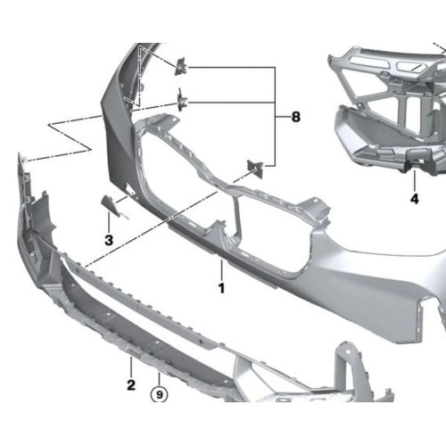 Заглушка гака переднього бампера BMW X1, IX1 U11/U12 2022- FPS 51115A09BB1 