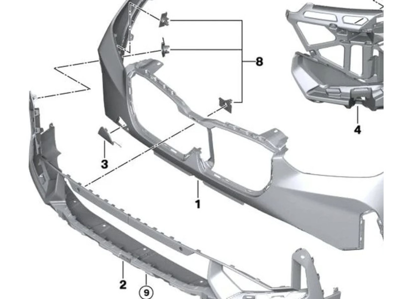 Заглушка гака переднього бампера BMW X1, IX1 U11/U12 2022- FPS 51115A09BB1 