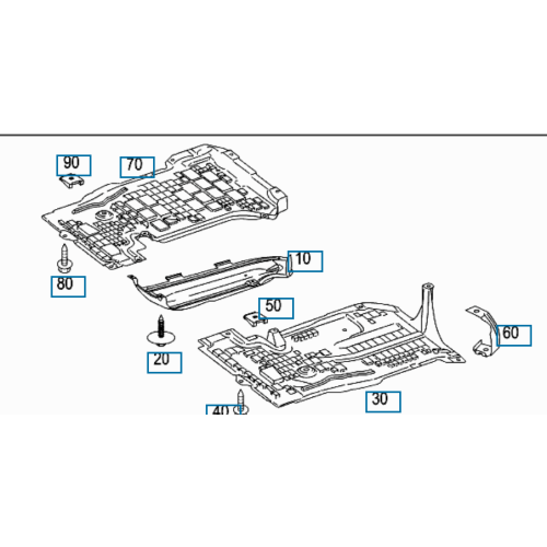 Захист двигуна правий пластиковий Mercedes A W169, B W245 2004-2008 TW A1695201223