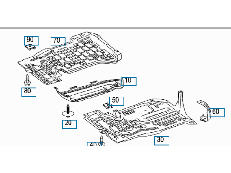 Пластиковий захист двигуна лівий Mercedes A W169, B W245 2004-2008 TW A1695201123