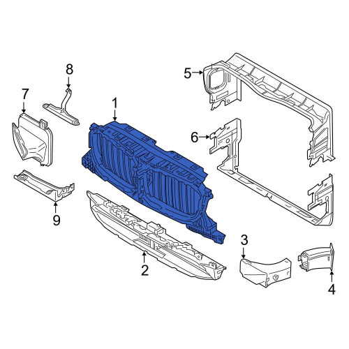 Жалюзі решітки радіатора з моторчиком BMW X3 G01 2017-2021, X4 G02 2018-2021 FPS 51137497227